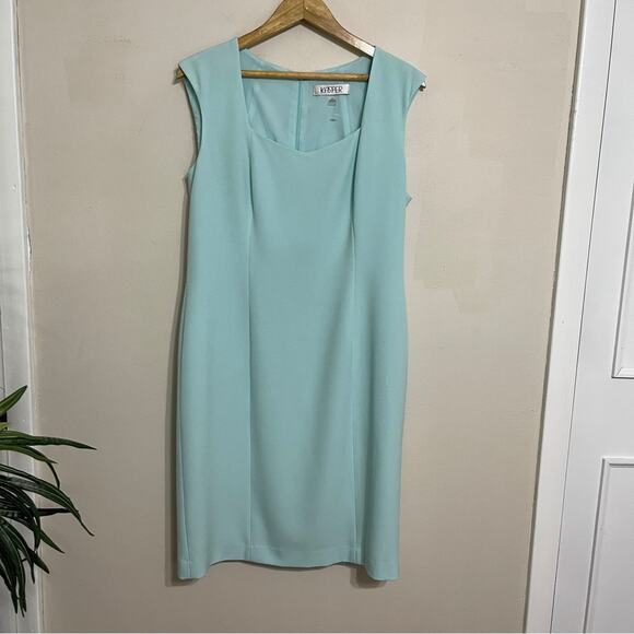 KASPER CAREER FORMAL SHEATH DRESS AUQA GREEN SIZE 12 - Picture 3 of 7